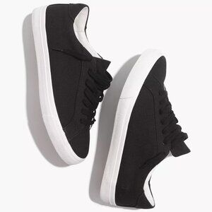 Madewell Women’s Sidewalk Black & White Canvas Sneakers Shoe Size 7
